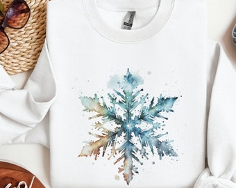 Snowflake Sweatshirt, Holiday Sweater, Matching Christmas Sweater, Family Christmas gift, Snowflake graphic sweater, Let It Snow Sweatshirt