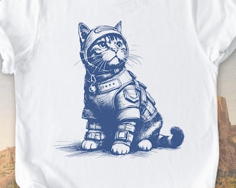 Cat in Space Shirt, Funny Cat Tshirt, Space Cat T-shirt, Cat Lover, GiftAesthetic Graphic Retro Vintage T Shirt, Cat Tee, Astronaut Kitten