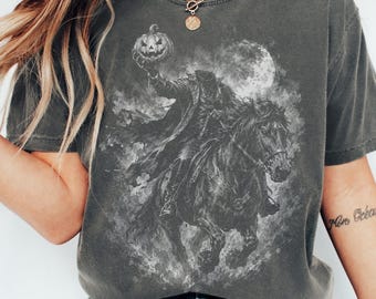 Headless Horseman Comfort Colors® Shirt, Sleepy Hollow T-shirt, Vintage Halloween Tee, Gothic Horseman Shirt, Spooky Fall Graphic Tee