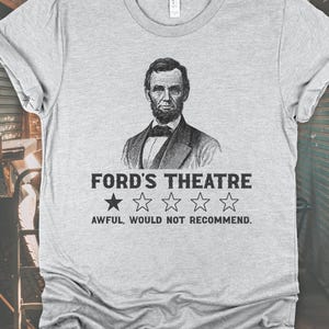 Camiseta divertida de la reseña teatral de Abraham Lincoln Ford