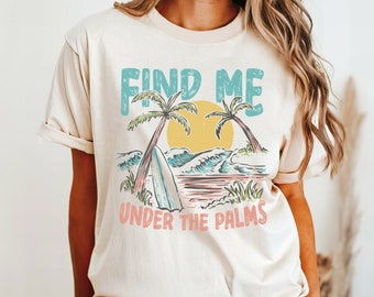 Beach Summer Tropical T-shirt, Comfort Colors, Beachwear, Summer Gift, Vintage Tropical Tee, Palm Tree T-shirt, Retro Beach Tshirt, Island