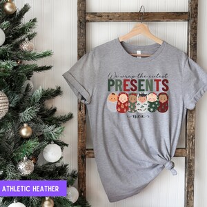We Wrap the Cutest Presents Shirt, NICU Tshirt, Christmas nicu Tee, Cozy Nurse Christmas Shirts, nicu Nurse Swaddled Babies, Neonatal Nurse image 4
