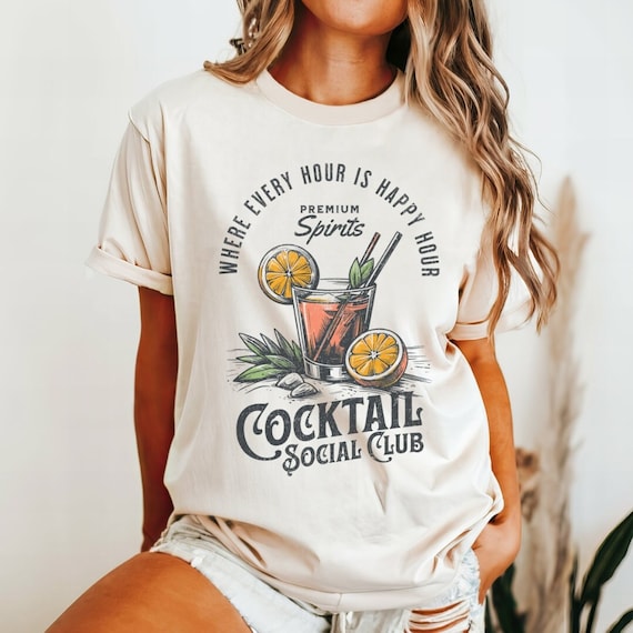 Cocktail Social Club Shirt, Cocktail Lover Tee, Whiskey Lover Tshirt, Cocktail Lover Gift, Luxury Social Club, Social Girl T-shirt, Summer