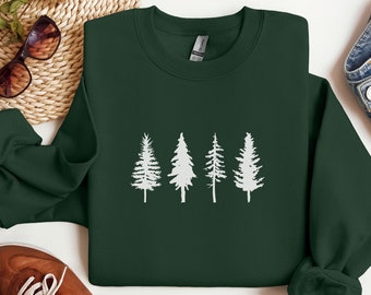 Pine Tree Sweatshirt, Evergreen Trees Sweatshirt, Travel Sweatshirt, Gift for Nature Lover, Camping Shirt, Hiking Sweatshirt, Outdoor Gift