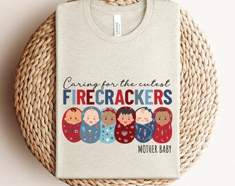 4th Of July Mother Baby Nurse Shirt, MB Nurse TShirt, Swaddled Babies Nurse Tee, Mother Baby 4th of July Gift, Independence Day Nurse Shirts