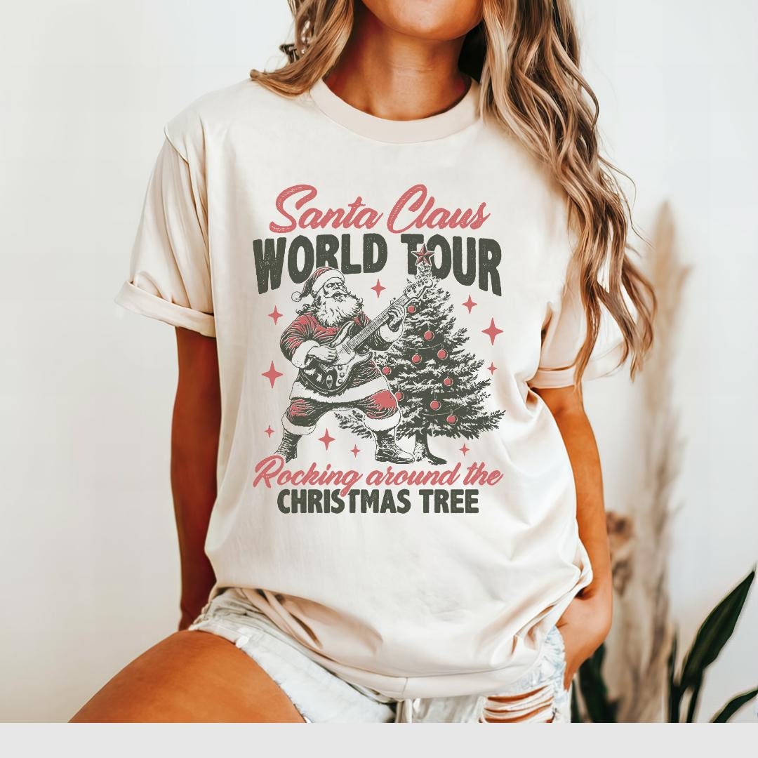 Santa Rocking Shirt, Comfort Colors Vintage Santa Tshirt, Rocking ...