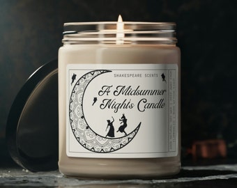 A Midsummer Nights Dream Candle, Shakespeare Poet Candle, Light Academia Literature Candle, Bookish Literary Candle Shakespeare Gifts