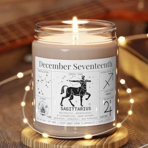 Personalized Zodiac Birthdate Candle - Zodiac Sign | Customized Birthday Gift for Her, Astrology Zodiac Candle