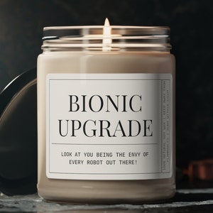 Bionic Upgrade Candle Hip Replacement Gift, Joint Replacement Recovery Gift, Funny Get Well Soon Surgery Gift for Knee Replacement