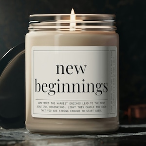 New Beginnings Gift - A Thoughtful Gift for Life&#39;s Transitions | Breakup Candle, Divorce Gift, Breakup Gift, Cheer Up Gift