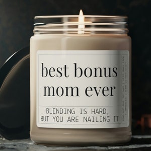 Best Bonus Mom Ever Candle -  Celebrate Your Bonus Mom | Bonus Mom Gift, Step Mom Gift, Mothers Day Gift for Stepmother, Second Mom Gift