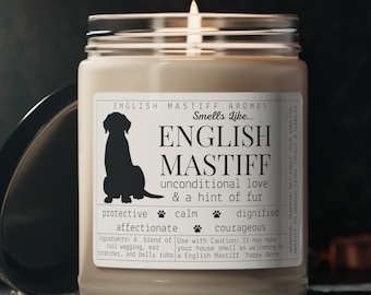 English Mastiff Candle - Funny English Mastiff Gifts |  English Mastiff Gift Ideas, English Mastiff Lover Dog Candle, Dog Mom Gifts