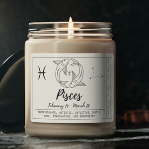 Pisces Zodiac Candle - the Perfect March Birthday Gift | Pisces Gift, Cute Zodiac Decor Astrology Gifts
