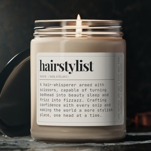 Hairstylist Candle: Vegan Soy Wax, Salon Gift