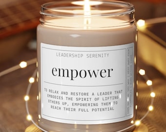 Empower Candle: Leadership Gift, Natural Soy Wax, 50 Hr Burn