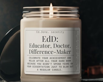 EdD Graduation Gift - Doctor of Education Candle | Edd Candle, Teaching Degree, EdD Dissertation, Doctorate Graduation