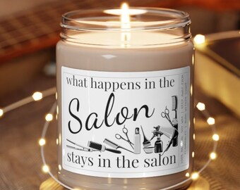 Funny Hair Stylist Candle: Salon Secrets, Cosmetology Gift