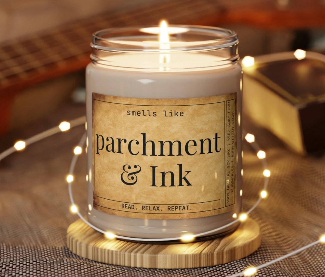 Parchment and Ink Bookworm Candle Old Book Candle Book Lover Gifts