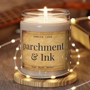 Parchment and Ink -  Bookworm Candle | Old Book Candle Book Lover Gifts, Bookish Candles, Literary Candle