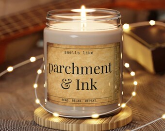 Parchment and Ink Candle: Bookworm Gift, Literary Scented Candle