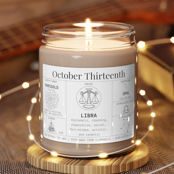 Personalized Birthdate Candle: Zodiac Astrology Gift