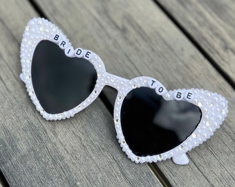 Heart Shaped Bride Sunglasses - Custom Bridal Sunglasses For Bachelorette Party