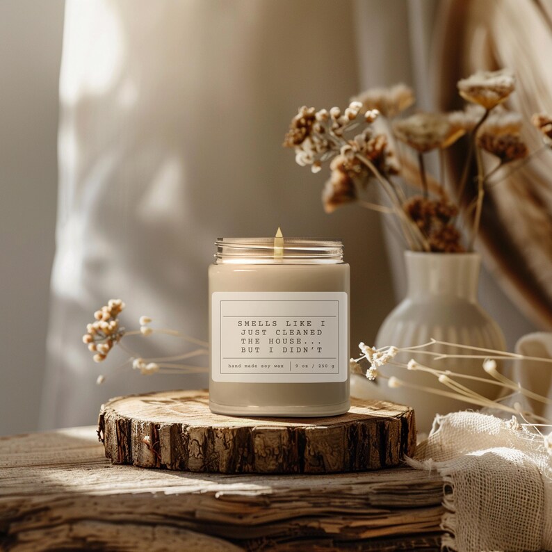 Scented Candle, House Cleaning Candle, Funny Candle Gift, Soy Candle