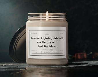 Bad Decisions Soy Candle, Funny Humor Gift, Home Decor