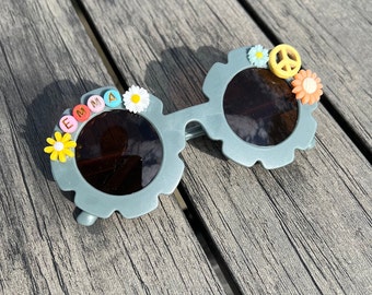 Toddler Flower Name Sunglasses,Sunglasses With Name,Custom Sunglasses,Daisy Sunglasses,Pastel Sunglasses For The Beach,Gift For Toddler