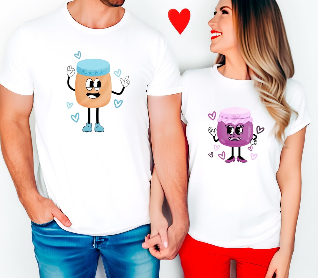 Couples Matching Tshirt Peanut Butter and Jelly Tshirt Coupling Shirt