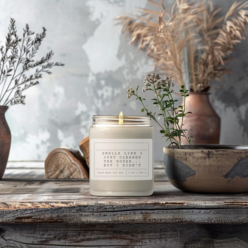Scented Candle, House Cleaning Candle, Funny Candle Gift, Soy Candle