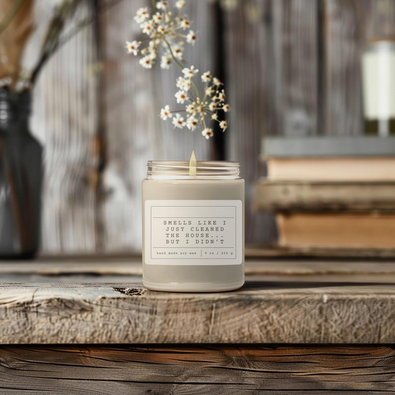 Scented Candle, House Cleaning Candle, Funny Candle Gift, Soy Candle