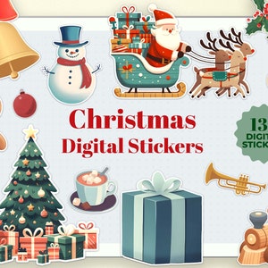 Christmas Digital Stickers for Goodnotes — Christmas stickers, Santa, Xmas, Holiday, Winter stickers, planner, GoodNotes, Penly, iPad, png