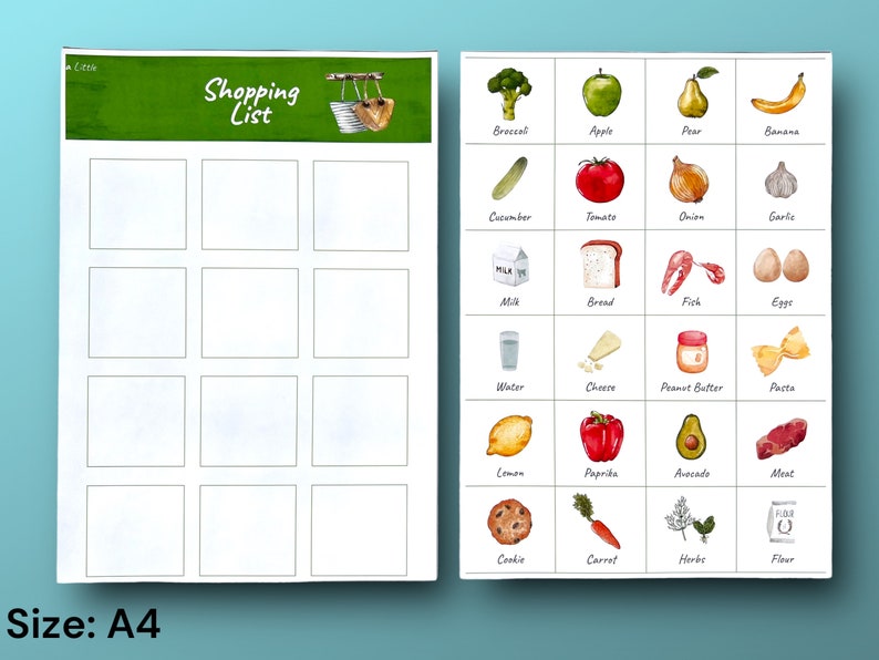 Printable Shopping List for Toddlers, Kids, Grocery List, Keep Them