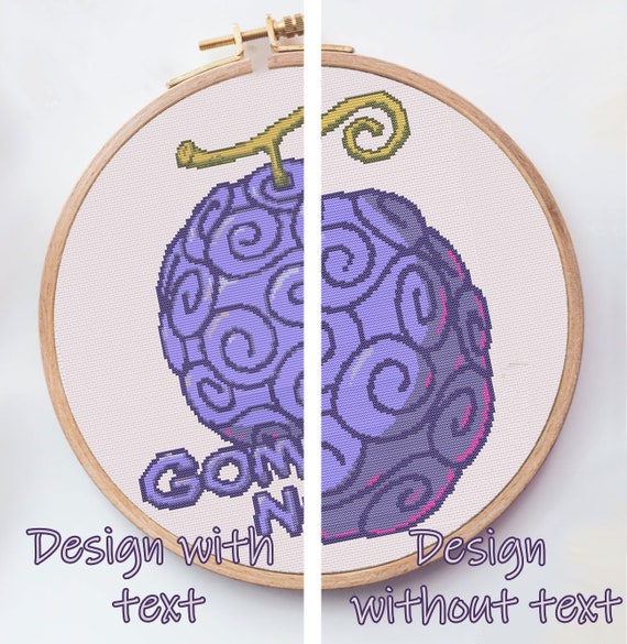 One Piece/gomu Gomu No Mi /2 Design Together/ Cross Stitch Pattern
