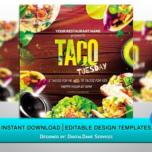 Tacowalzett-Flyer, bearbeitbarer Taco-Leidenschafts-Flyer, Lebensmittel-Business-Flyer, Restaurant-Promo, Canva-Vorlage, Do-It-Yourself-Flyer