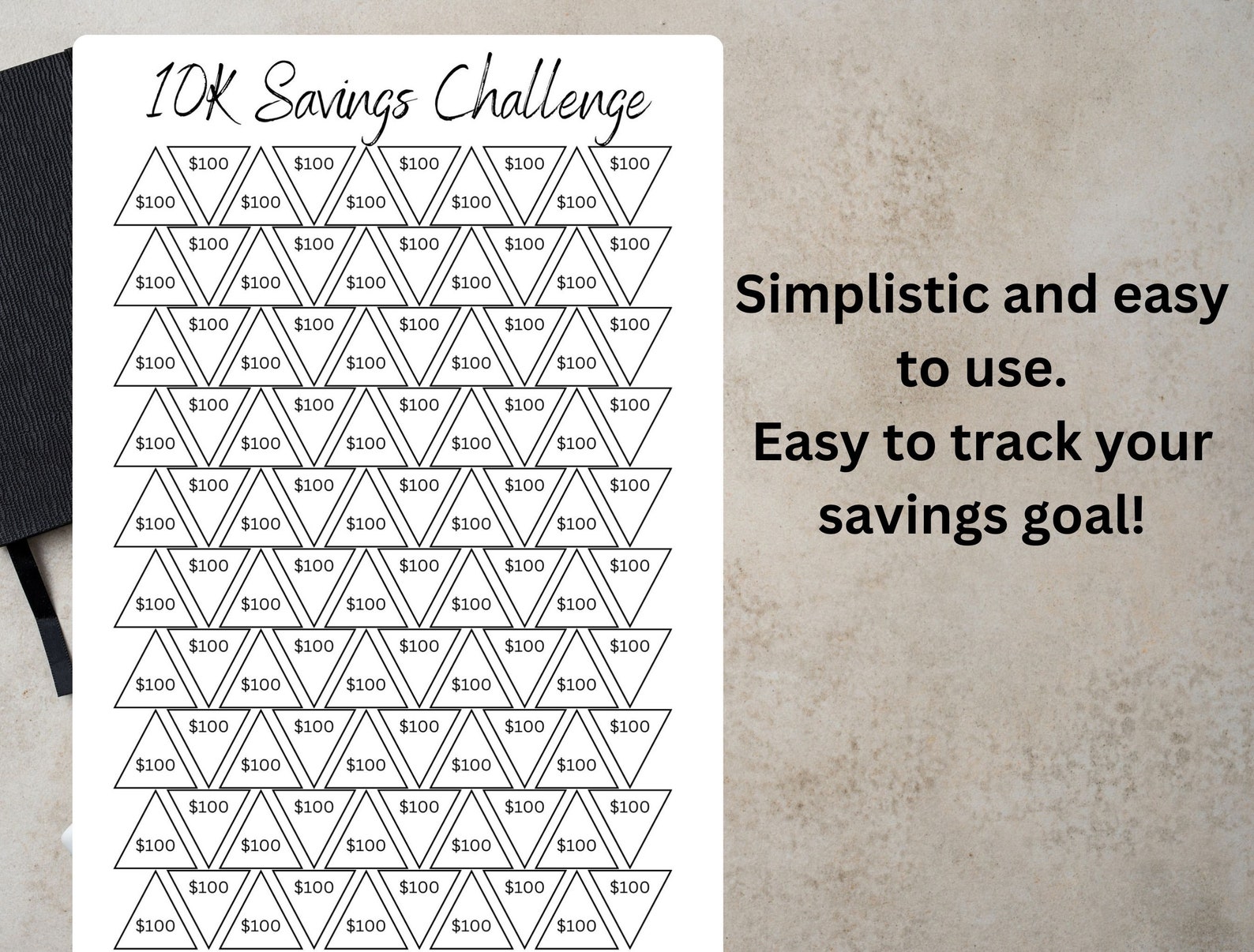 10k Savings Challenge, Printable 10k Savings Challenge, Instant ...