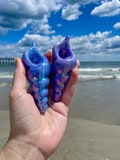 Cute Seashells Pipe | Glass Hand Pipe | Girly Pipes | Mermaid Vibe | Iridescent | Stardew Valley Seashell