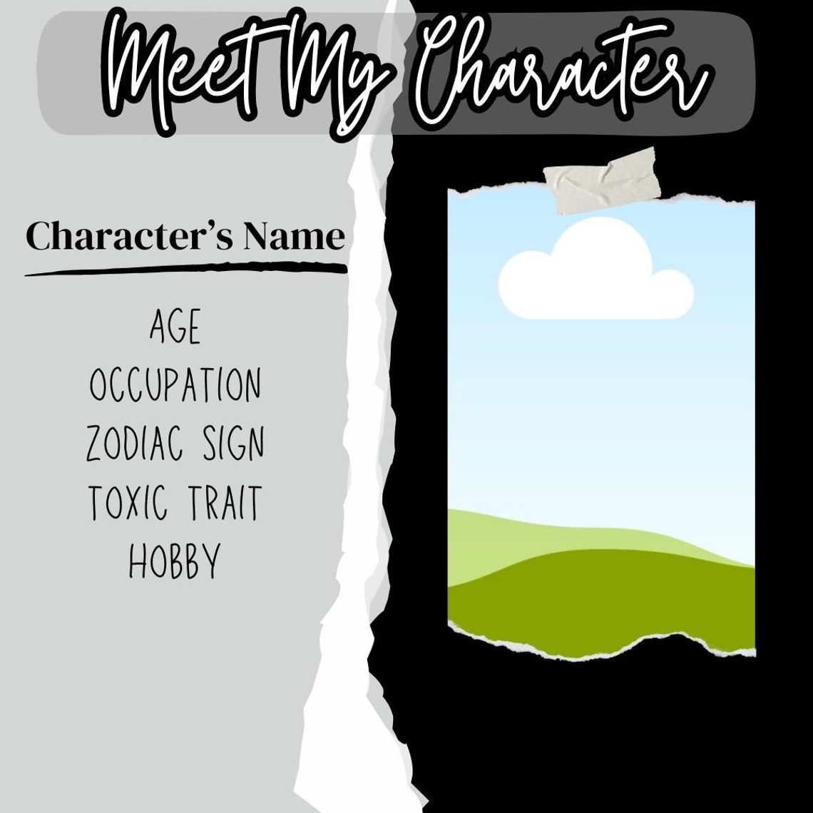 CHARACTER INTRO TEMPLATES Etsy