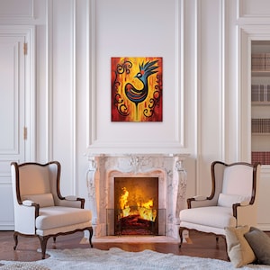 Canvas Art, Wrapped unframed cotton canvas, Adinkra Sankofa Symbol , African Design, Ghanaian Symbol, Afrocentric, modern art