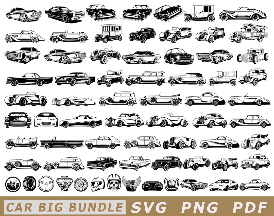 Mega Car Svg Bundle, Sports Car Svg, Classic Car Vector, Car Svg Bundle ...