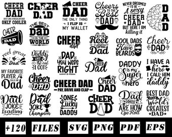 Cheer Dad SVG Bundle, Shirt Designs (PDF, PNG)