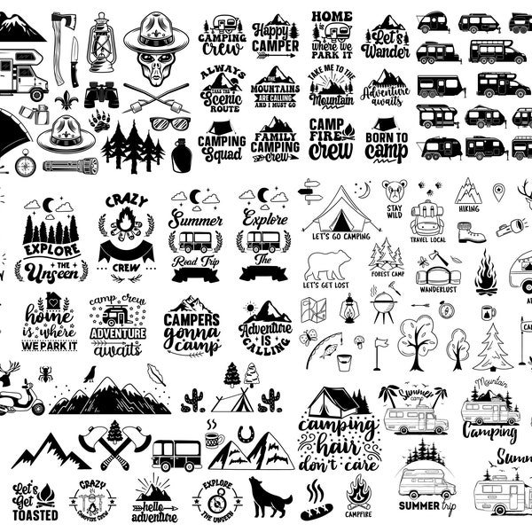 Paquete de aventura svg, aventura imprimible, aventura off road svg, archivos SVG de camiones grandes, montañas svg, imágenes prediseñadas offroad, camping life svg