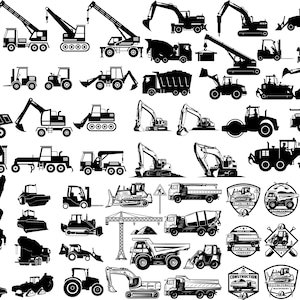 Bagger SVG Bundle, Bagger Baufahrzeug, Bagger Vektor, Bau LKW SVG, schwere Maschine Vektor, Bagger Clipart