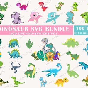 Dinosaur SVG Bundle, t-rex svg, Dinosaur Cut Files, Cute Dinosaur svg, Dinosaur Design svg, Jurassic svg, Dinosaur shirt svg