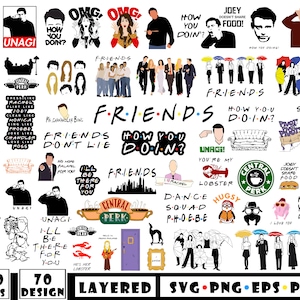 Vrienden Svg-bundel, Central Perk Cut-bestanden, Svg-bundel gelaagde bestanden
