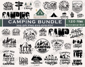 Camping Bundle SVG, Campfire, Camper, Summertime Adventure (Digital Download)