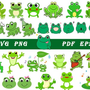 Frog SVG,  Frog SVG for Cricut , Frog PNG Clipart,  Frog Face Clipart, Frog design for baby suit , Svg, Png, Eps, Pdf