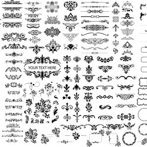 Mais de 550 ARQUIVOS, 185+ Design, Ornamentos Svg, Elementos Decorativos Svg, Floresce Svg, Redemoinhos Svg, Divisor de Texto Svg, Casamento Svg, Moldura SVG