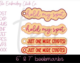 Bookmark Set #2 - 6" & 7"  - In The Hoop ITH Machine Embroidery Design